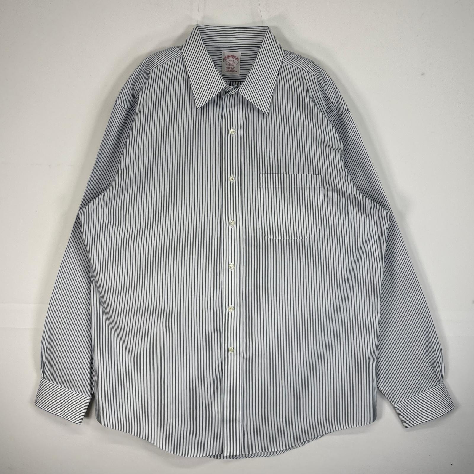 古着 ブルックスブラザーズ Brooks Brothers 長袖シャツ 346 REGULAR FIT 胸ポケ L  水色系 ストライプ メンズ