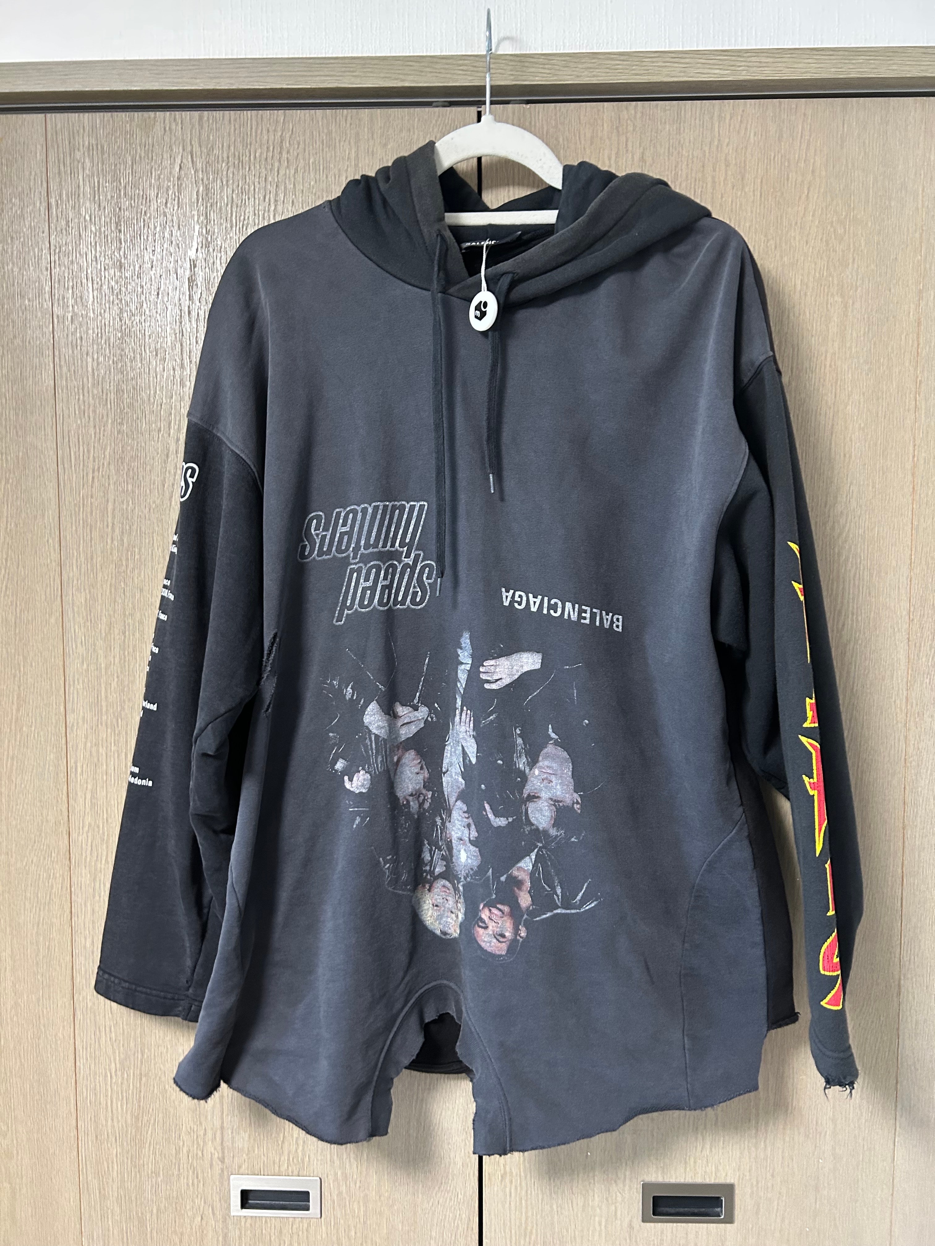 BALENCIAGA Oversized Speed Hunter Upside Down Hoodie "Black"
