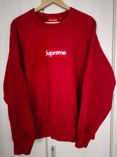 Supreme Washed Box Logo Crewneck "Red"