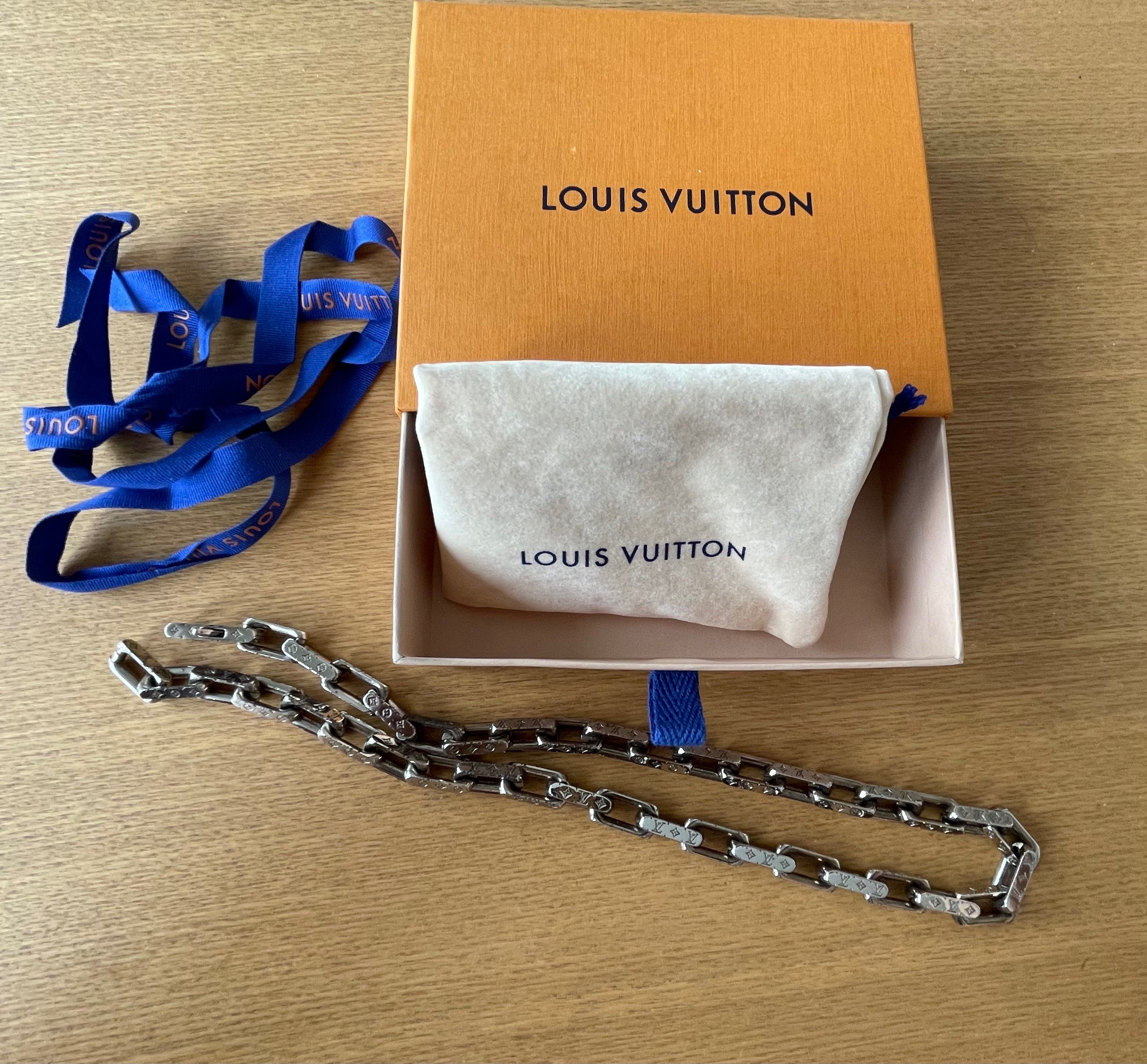 Louis Vuitton Monogram Chain Necklace "Silver"