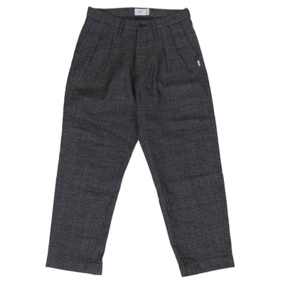WTAPS ダブルタップス 20AW 202TQDT-PTM06 TUCK TROUSERS WOOL TWEED TEXTILE タック トラウザーズ ウール ツイード パンツ ブラック系 1【中古】