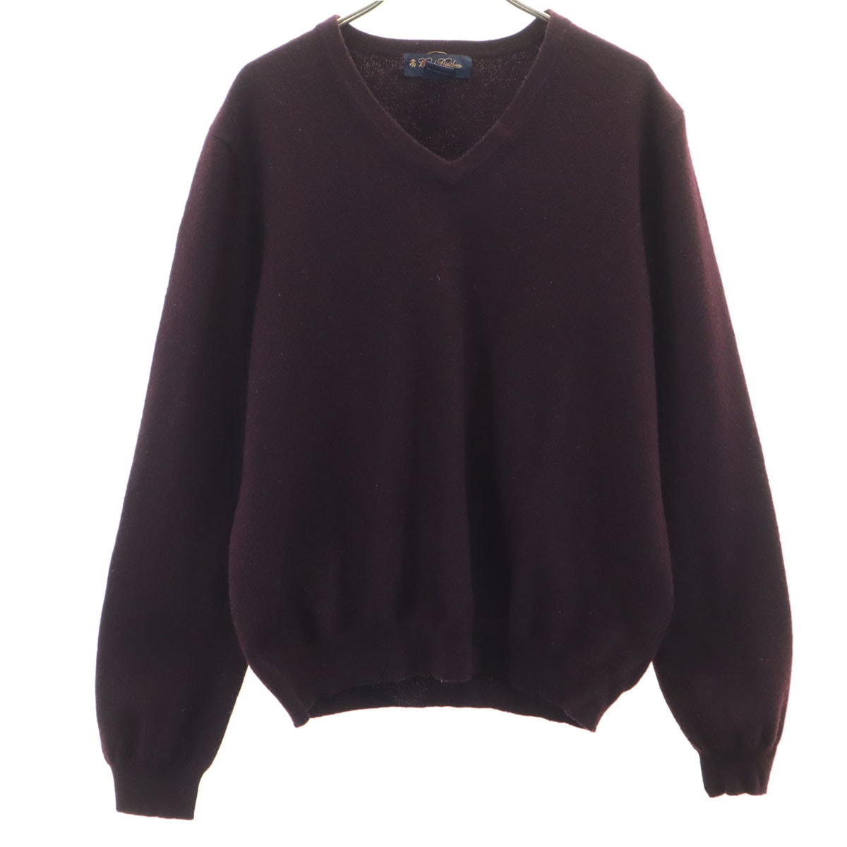 Brooks Brothers ブルックスブラザーズ 長袖 メリノウール Vネック セーター M 赤紫 ニット