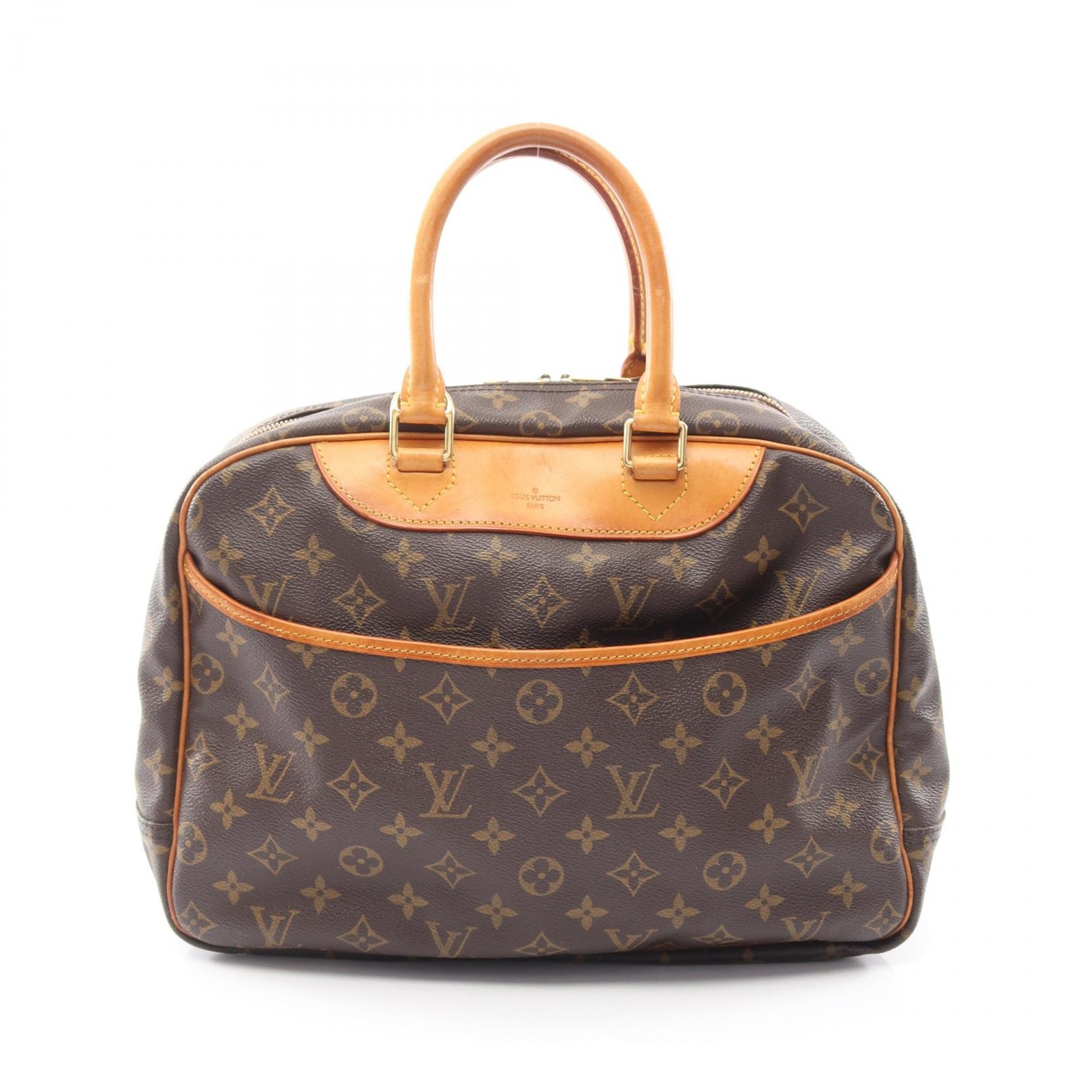 ルイ・ヴィトン LOUIS VUITTON ドーヴィル ボーリングヴァニティ モノグラム ハンドバッグ バッグ PVCコーティングキャンバス レザー レディース ブラウン系 M47270 【中古】