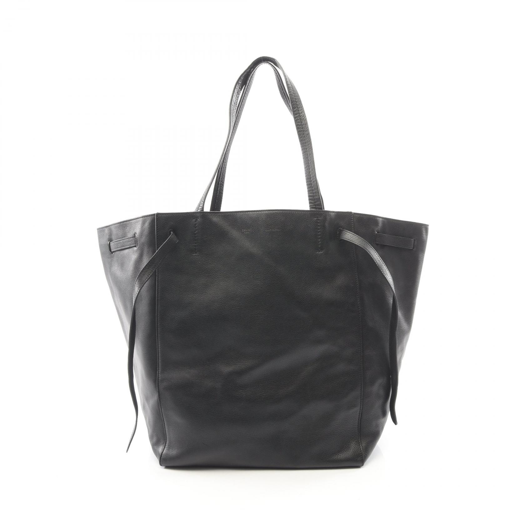 セリーヌ CELINE カバ ファントム ミディアム トートバッグ バッグ レザー レディース ブラック系 【中古】