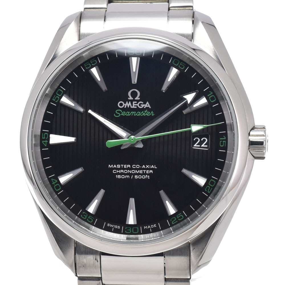 オメガ OMEGA 231.10.42.21.01.004 シーマスター アクアテラ ブラック 自動巻き メンズ 美品 保証書付き 腕時計 I#150014