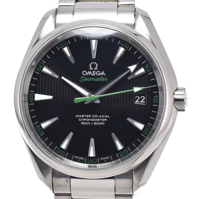 オメガ OMEGA 231.10.42.21.01.004 シーマスター アクアテラ ブラック 自動巻き メンズ 美品 保証書付き 腕時計 I#150014