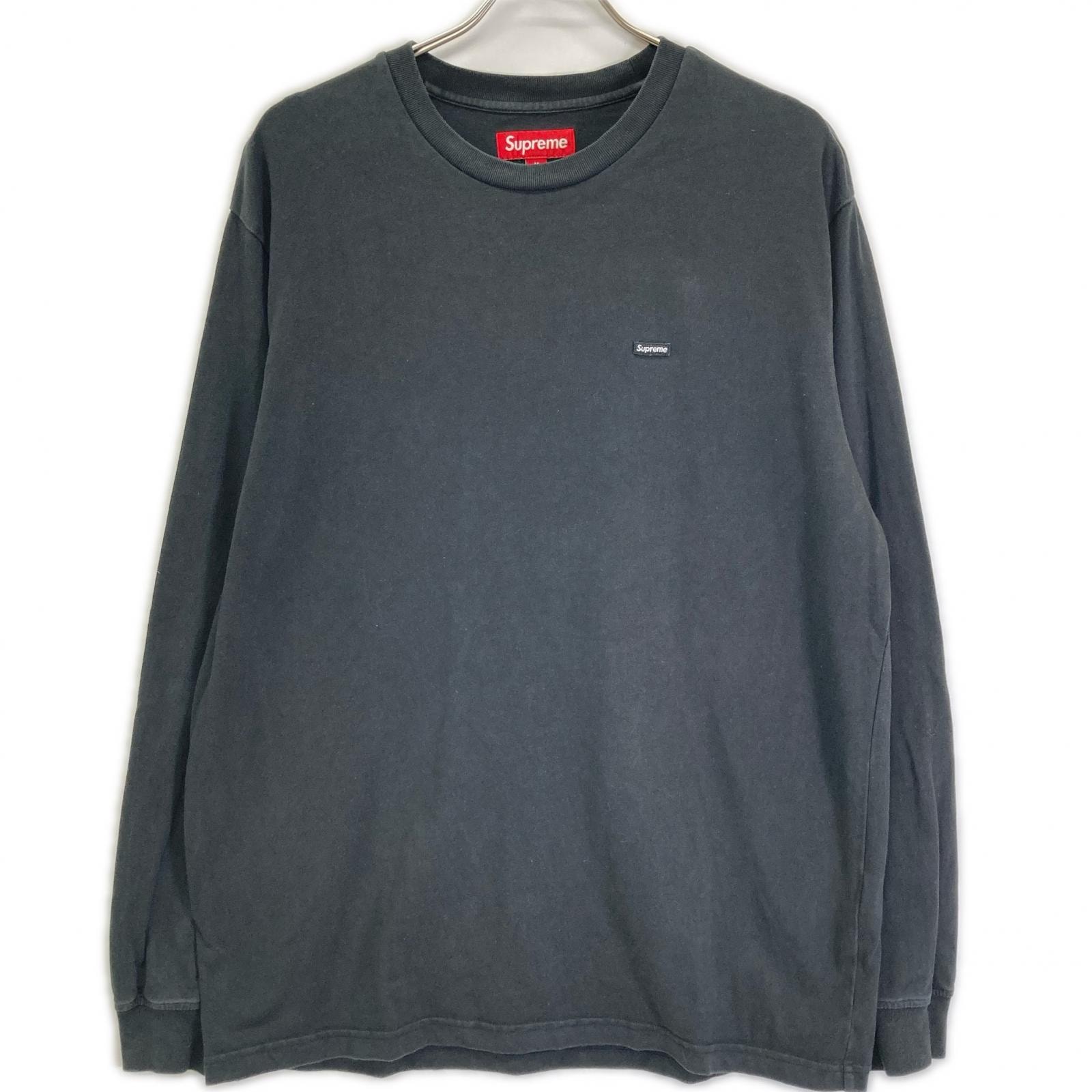 シュプリーム 25FW ブラック Small Box L/S Tee スモールボックスロゴロングスリーブカットソー M