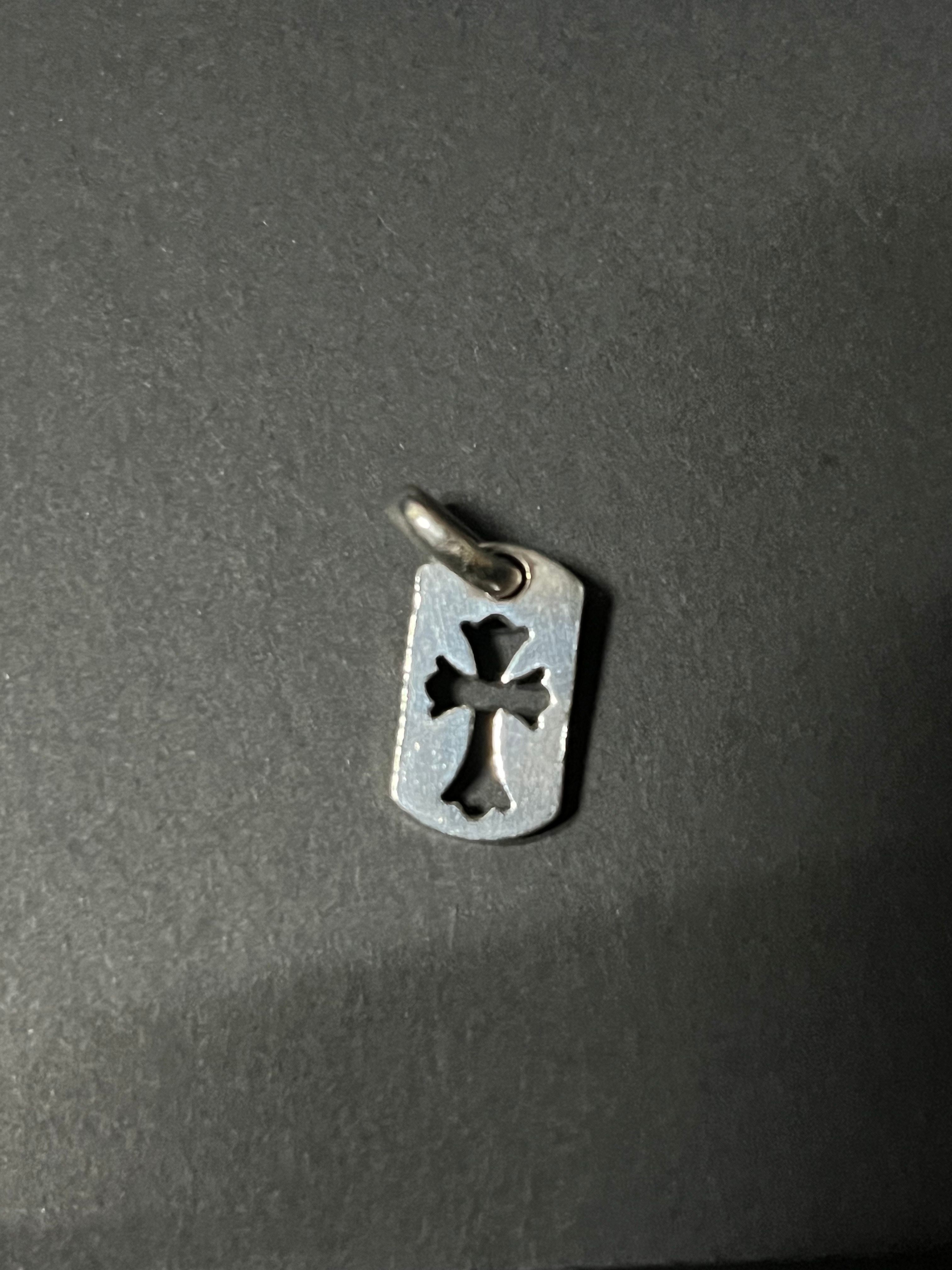 Chrome Hearts Dog Tag Tiny Cut Out Cross "Silver"