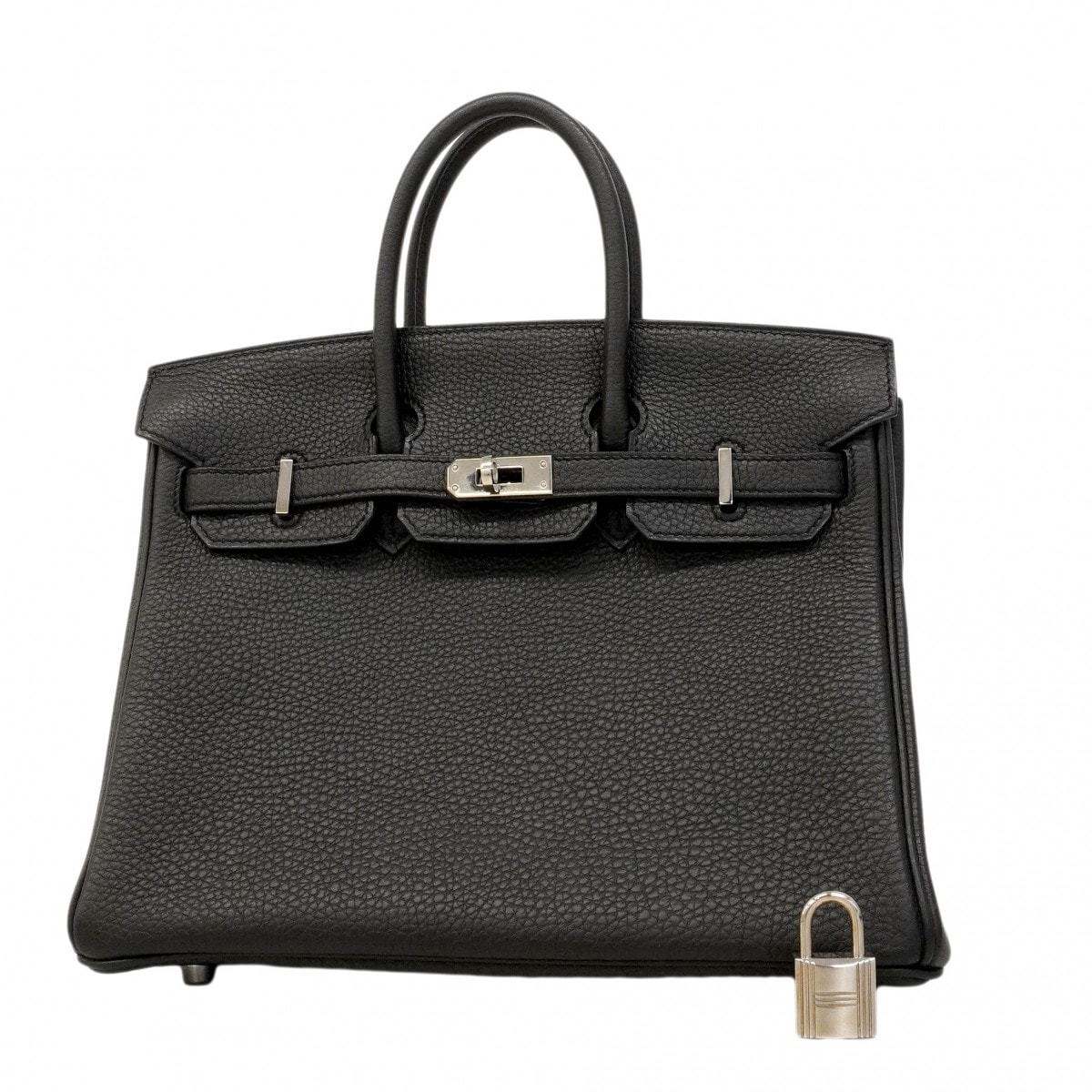 【6eb0862-g】エルメス ハンドバッグ バーキン25 トゴ ブラック シルバー金具 A刻印【中古】レディース