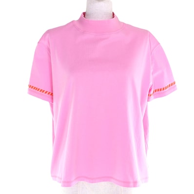 極美品 エルメス 半袖Tシャツ カルトゥッシュ ピンク 36 3E4621DL