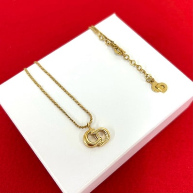 Christian Dior ディオール CD ロゴ ネックレス GP ネックレス ゴールド
562-8