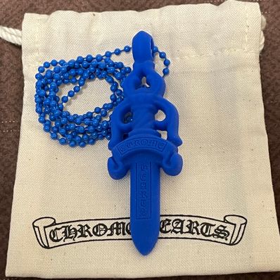 Chrome Hearts Reverse Small CH Cross Silicon Necklace "Red"