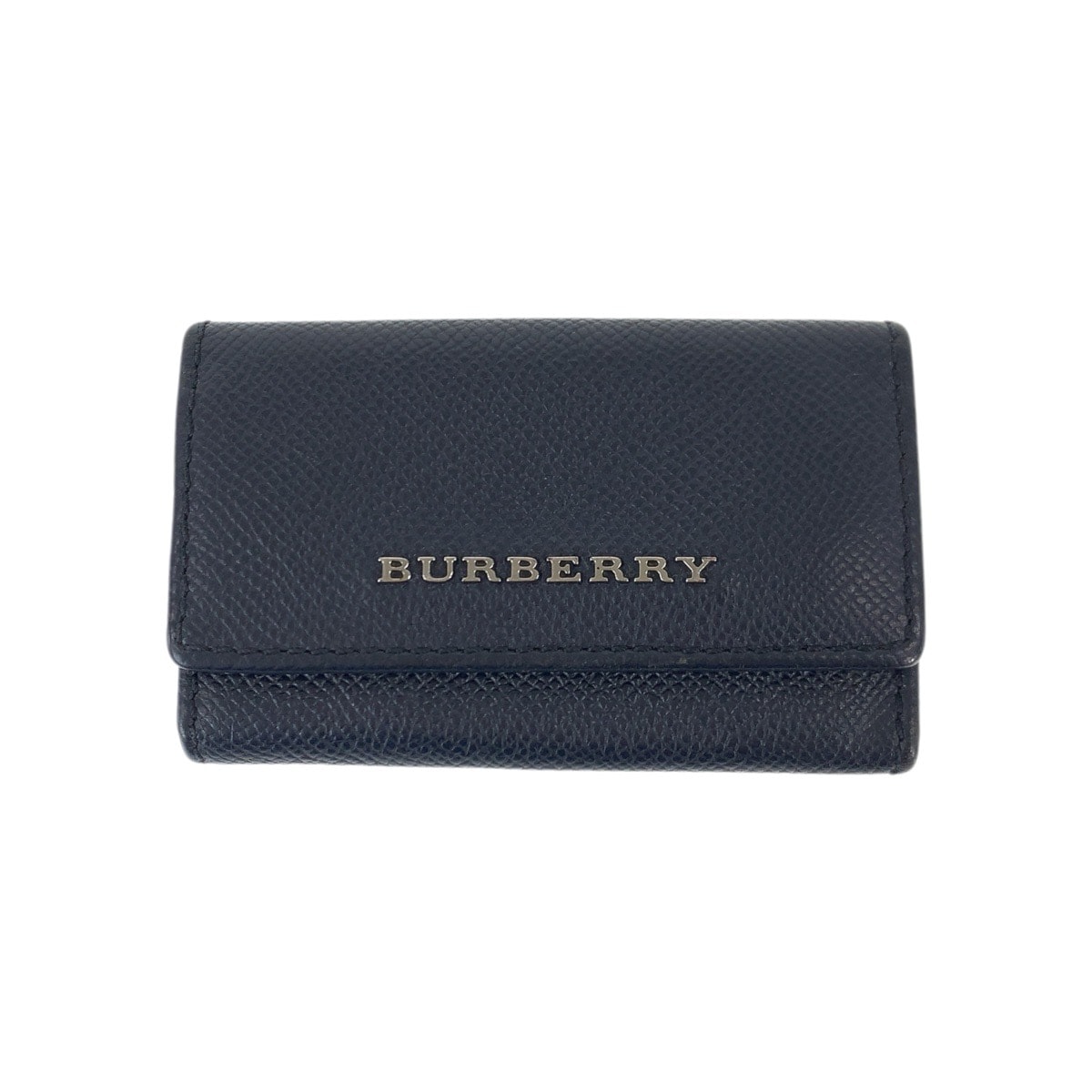 BURBERRY バーバリー 6連 ネイビー ガンメタ金具 レザー キーケース 男女兼用 600554 【中古】