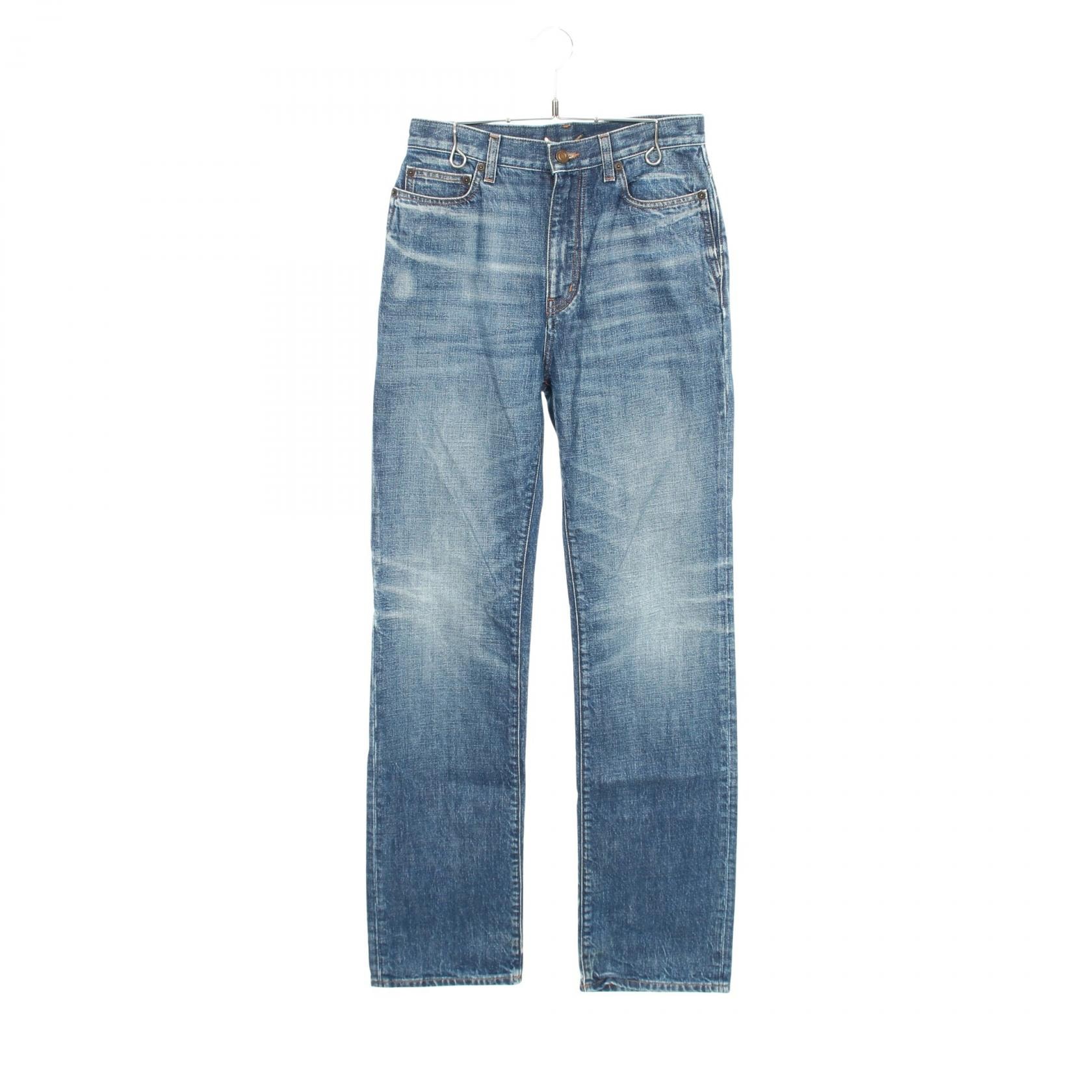 サンローランパリ SAINT LAURENT PARIS 90's ハイウエストジーンズ デニムパンツ 衣料品 ボトムス コットン レディース ネイビー系 644332 【中古】