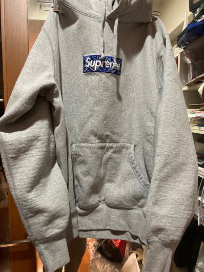 Supreme Bandana Box Logo Hooded Sweatshirt "Grey"