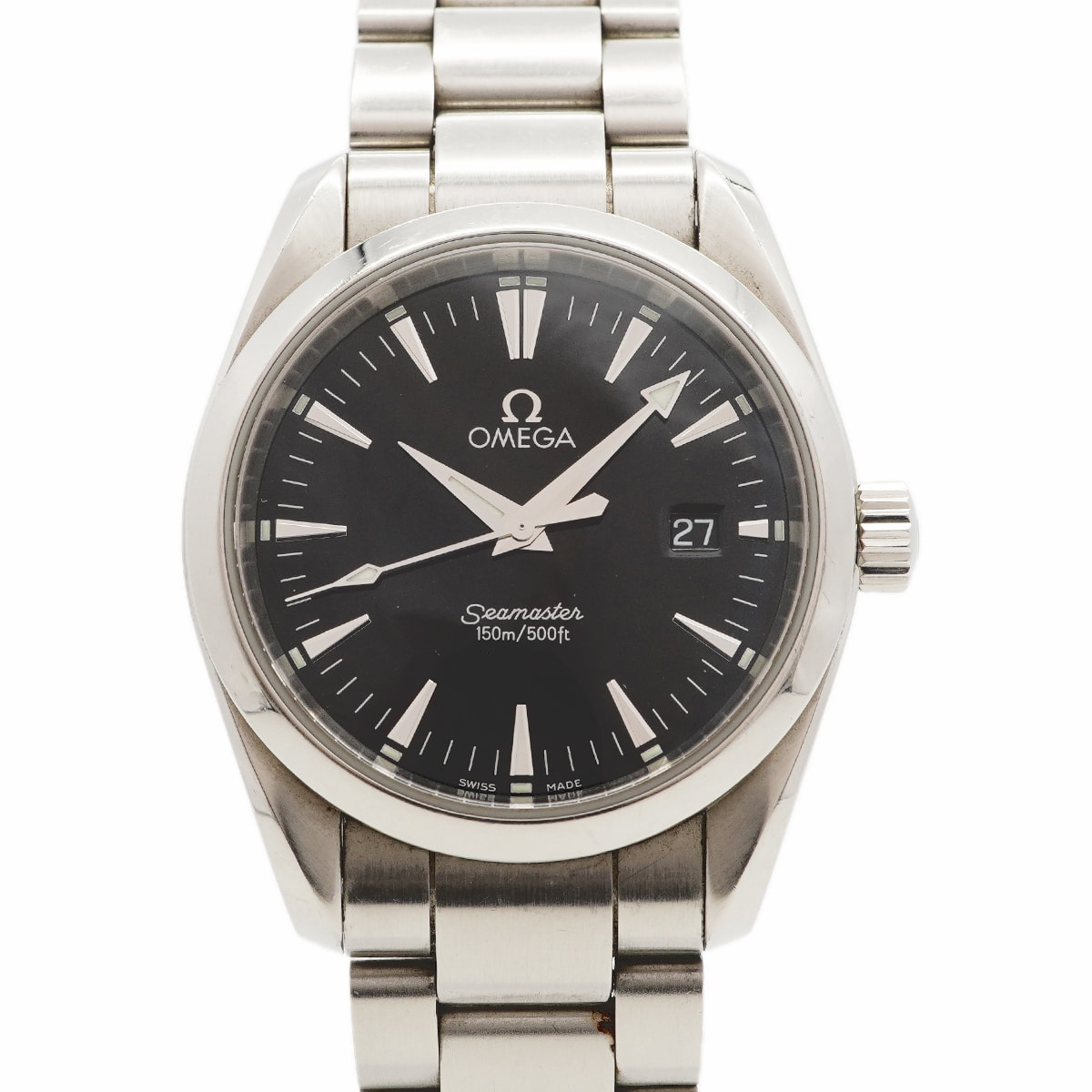 ★最終価格★SALE【6wga0022】オメガ シーマスター アクアテラ 2518.50 黒文字盤【中古】腕時計 ボーイズ
