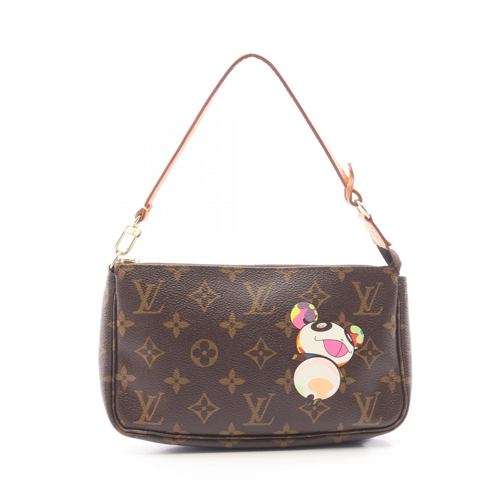 ルイ・ヴィトン LOUIS VUITTON ポシェットアクセソワール ハンドバッグ バッグ PVCコーティングキャンバス レザー モノグラム・パンダ モノグラム レディース ブラウン系 M51981 【中古】
