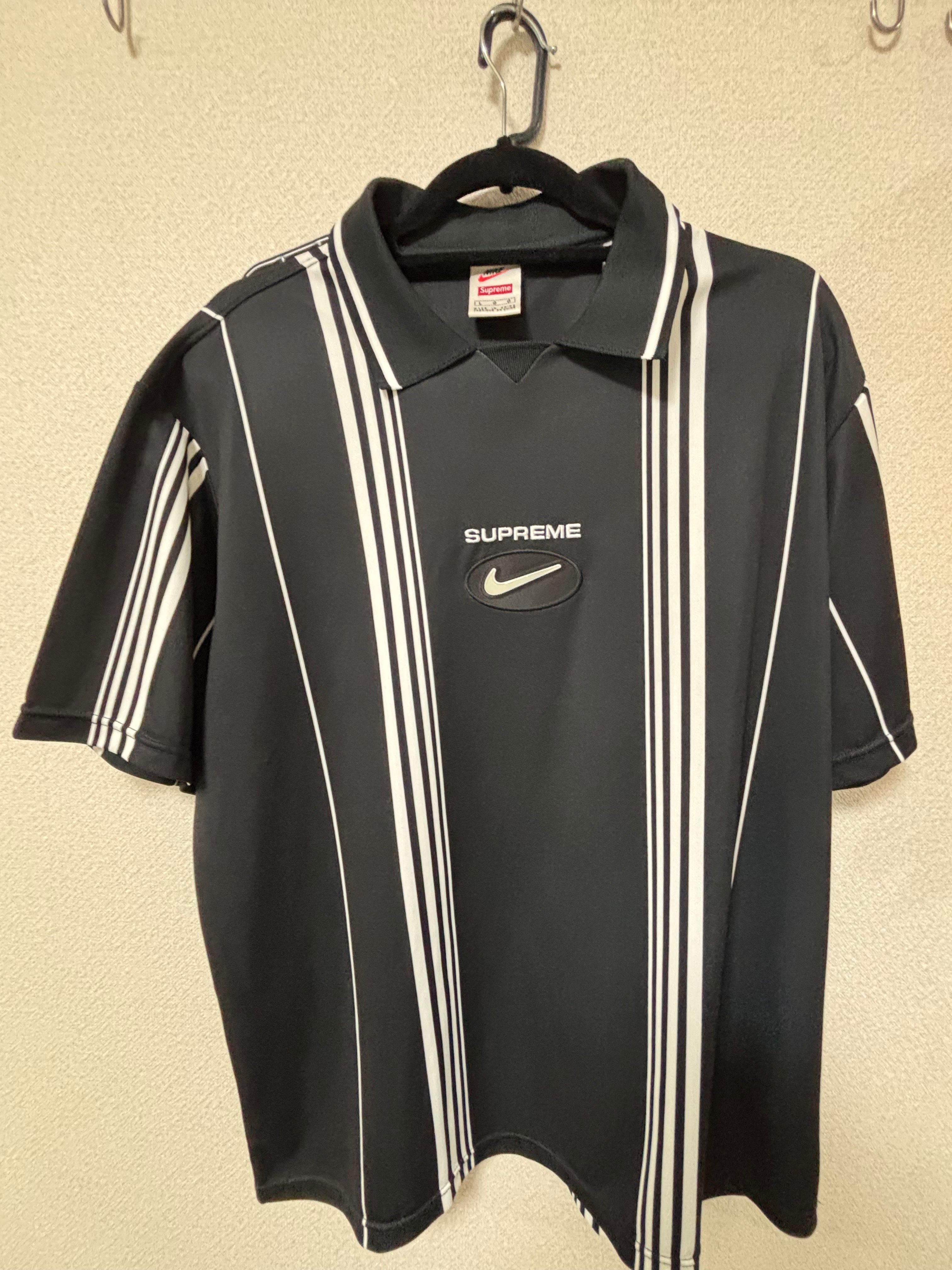 Supreme / Nike Jewel Stripe Soccer Jersey "Black"