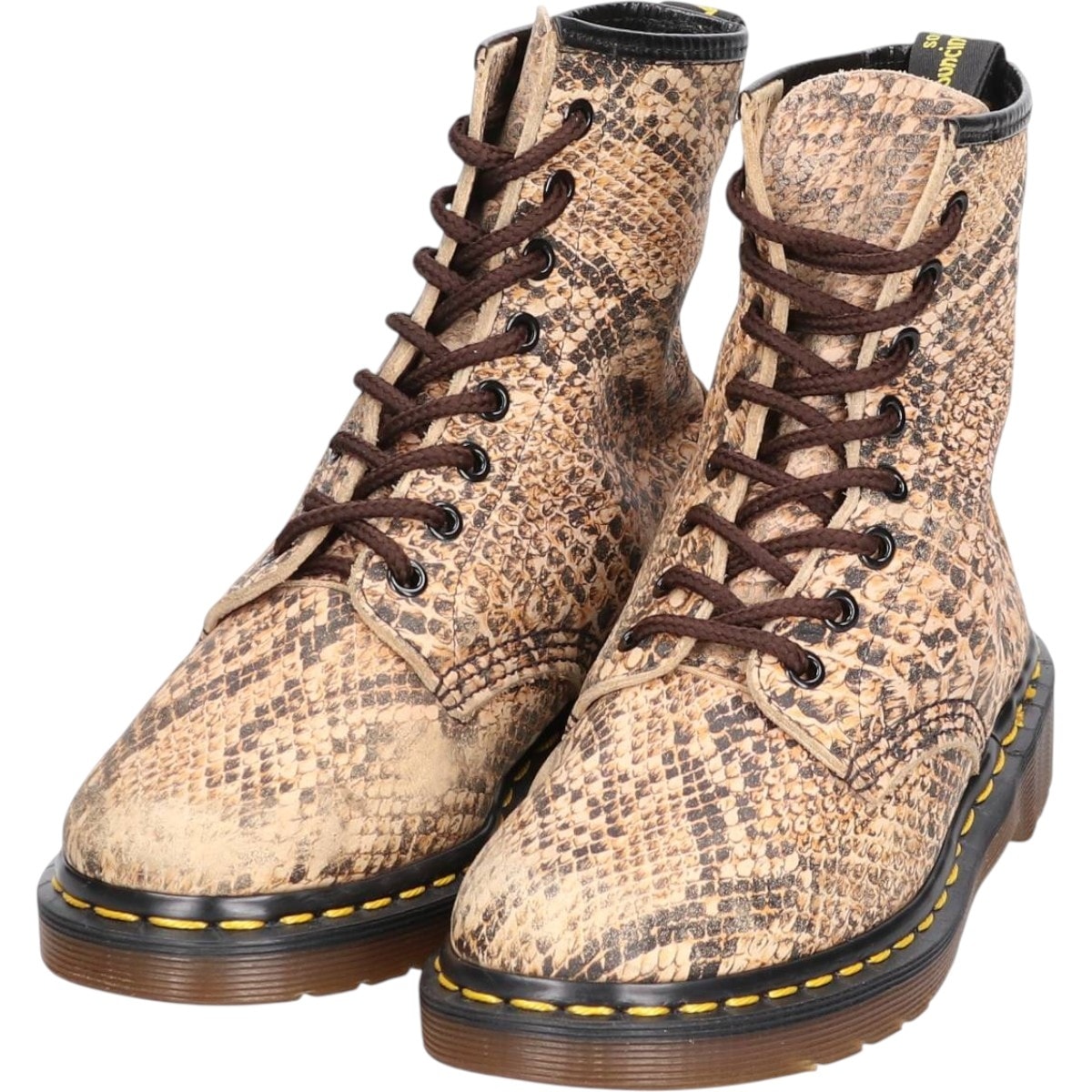 古着 ドクターマーチン Dr.Martens 蛇柄 パイソン柄 8ホールブーツ 英国製 4 レディース23.0cm相当/saa013941