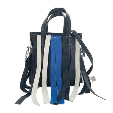 バレンシアガ BALENCIAGA レザー バザール 2WAY, フリンジ ハンドバッグ【中古】