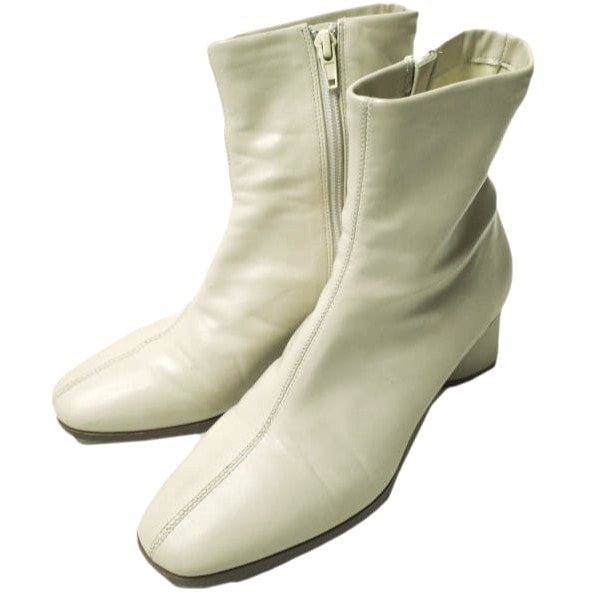 ADAM ET ROPE アダムエロペ 21AW ストレッチショートブーツ GAA21110 36(23cm) オフホワイト サイドジップ シューズ g22222