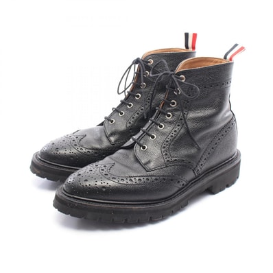 トムブラウン THOM BROWNE ウィングチップ ブーツ 靴 レザー メンズ ブラック系 【中古】