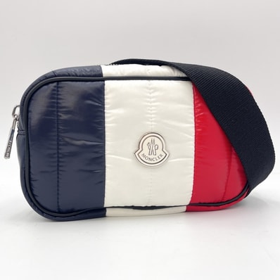 MONCLER(モンクレール)MARSUPIO GIFT ボディバッグ ウエストバッグ トリコロール ナイロン ロゴパッチ RFID対応 【中古】