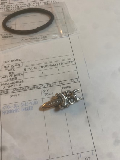 Chrome Hearts Hair Band Dagger Bracelet "Black"