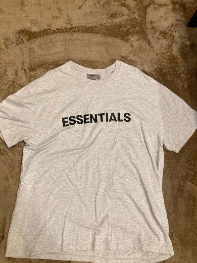 FEAR OF GOD ESSENTIALS 3D Silicon Applique Boxy T-Shirt "Oatmeal Heather"