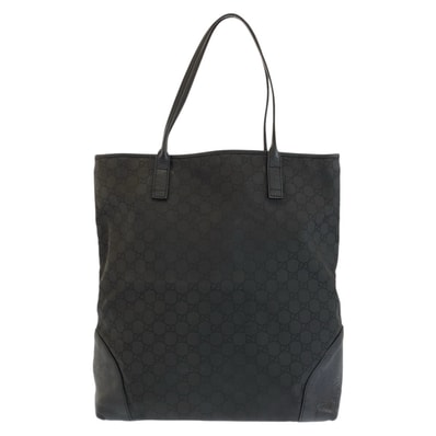 美品 GUCCI グッチ ブラック 黒 GGキャンバス レザー/ トートバッグ ショルダーバッグ 601559 【中古】