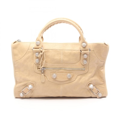 バレンシアガ BALENCIAGA ザ ジャイアントワーク ハンドバッグ バッグ レザー レディース ベージュ系 【中古】