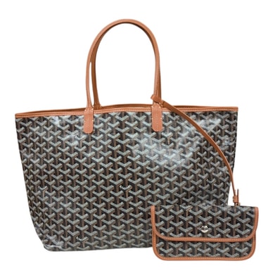 ゴヤール サンルイPM トートバッグ PVCコーティングキャンバス ブラウン レディース GOYARD 中古