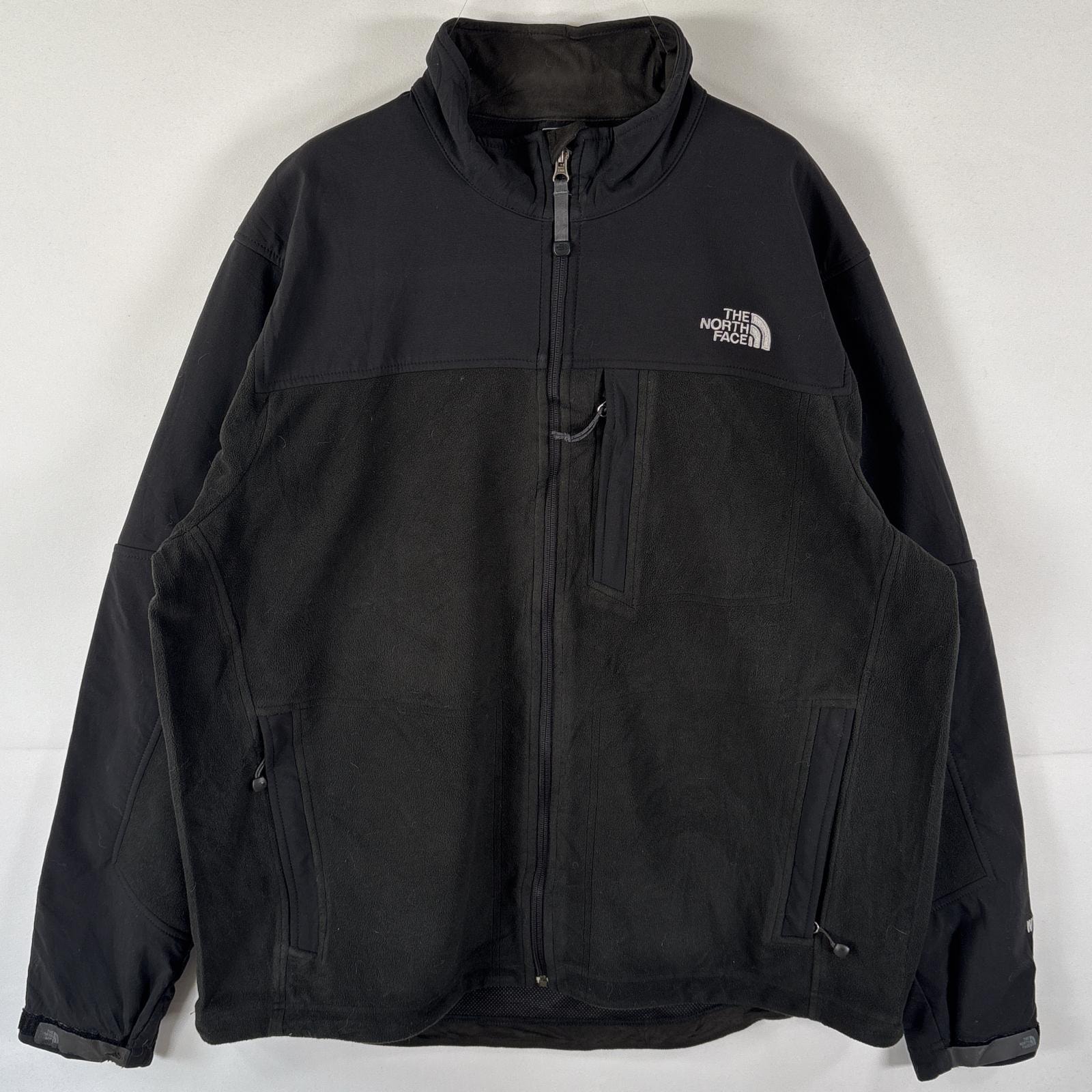 古着 ザ・ノースフェイス THE NORTH FACE フルジップフリースジャケット デナリ 中地メッシュ 大きいサイズ ワンポイントロゴ 14041  ブラック メンズ
