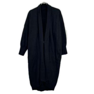 ワイズ YJ-K85-546 ブラック パイル地 ロングカーディガン 2