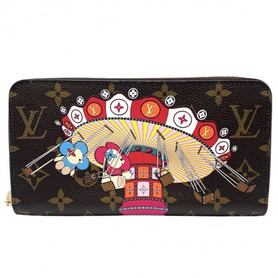 LOUIS VUITTON ルイヴィトン 長財布 ヴィヴィエンヌ ジッピーウォレット ロングウォレット ホリデーLV ラウンドファスナー M69753 モノグラムキャンバス ブラウン 茶 ゴールド金具 レディース 美品【中古品】