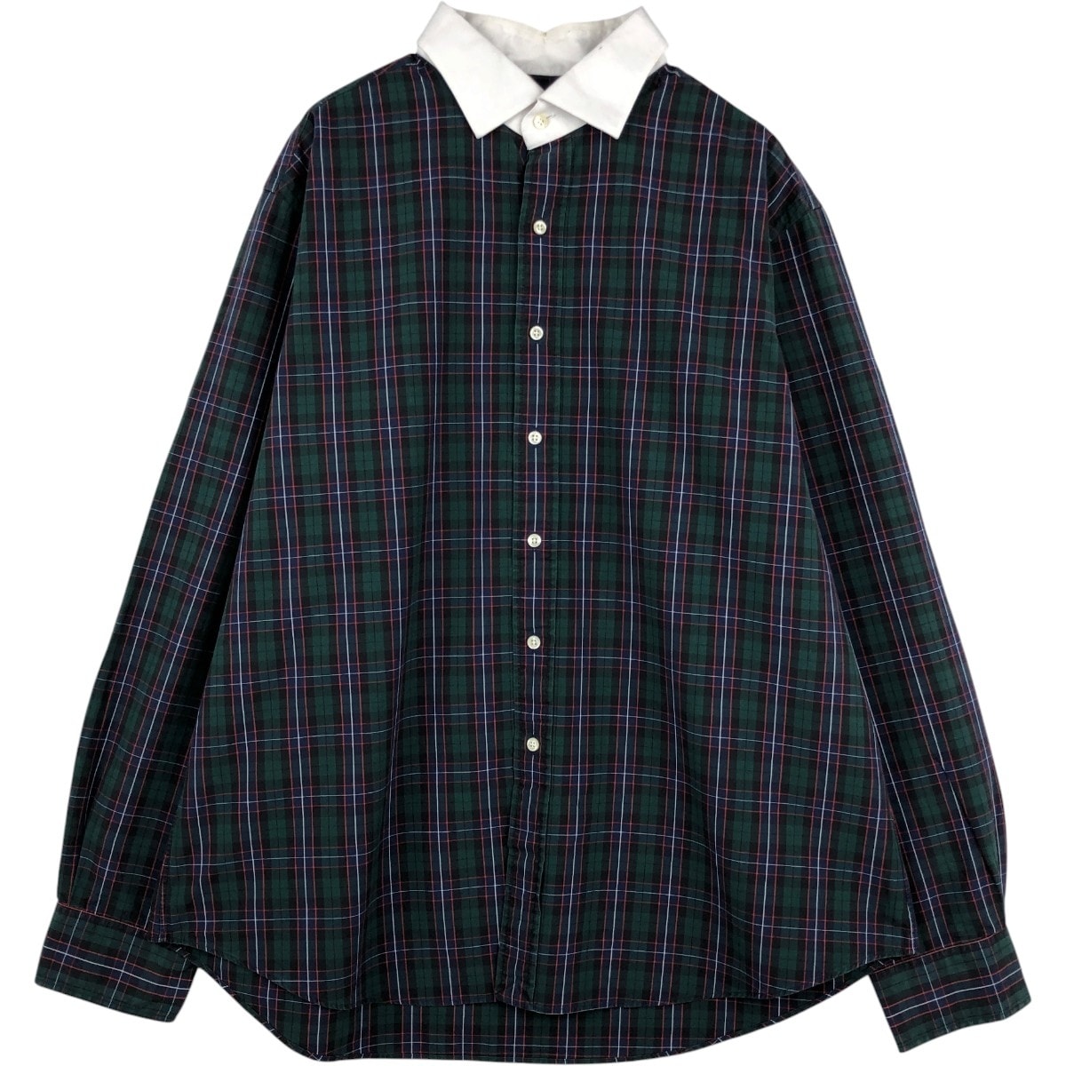 古着 ラルフローレン Ralph Lauren REGENT CUSTOM FIT チェック柄 クレリックシャツ メンズXXL相当/eaa676733