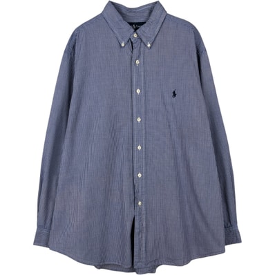 古着 ラルフローレン Ralph Lauren CLASSIC FIT 長袖 ボタンダウンチェックシャツ メンズXL相当/eaa652083