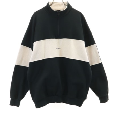 NAUTICA ノーティカ 長袖 ハーフジップ スウェット トレーナー L ブラック