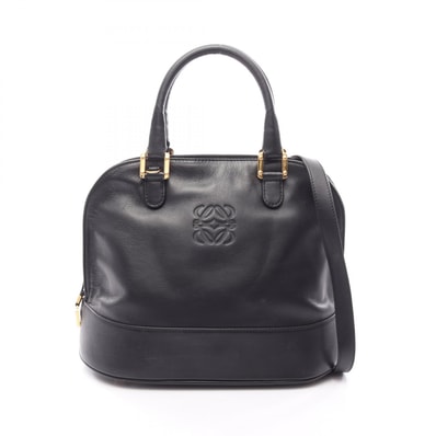 ロエベ LOEWE アナグラム 2WAY ハンドバッグ バッグ レザー レディース ブラック系 【中古】