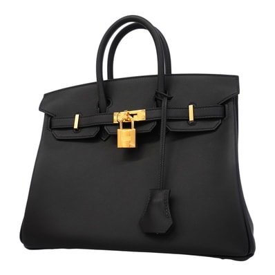 ★SALE【6fa1799-g】エルメス ハンドバッグ バーキン25 スイフト ブラック ゴールド金具 G刻印【中古】レディース