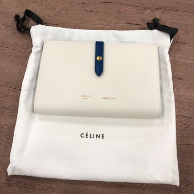 セリーヌ ストラップ ラージ マルチファンクション アイボリー/ブルー