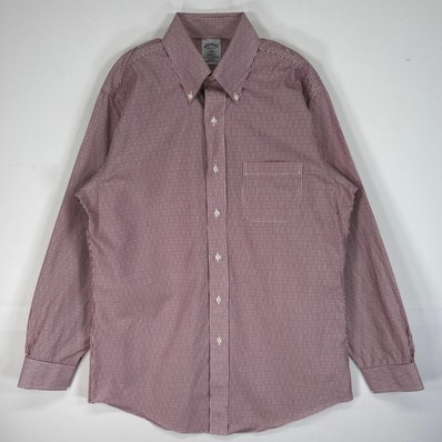 古着 ブルックスブラザーズ Brooks Brothers 長袖シャツ ストライプ 1818 REGENT M レッド系 ドット メンズ