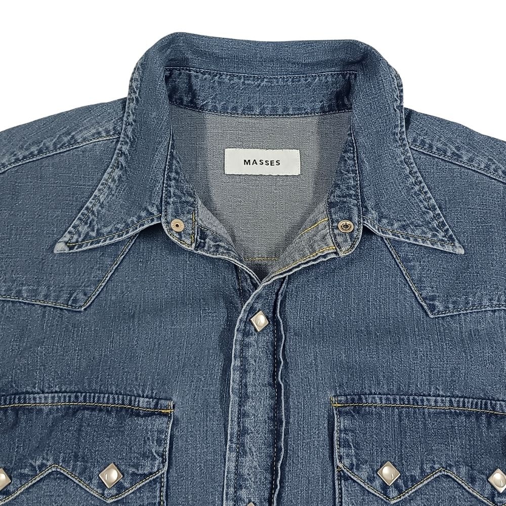 A (未使用に近い)】MASSES マシス DENIM SHIRT H.WASH デニムシャツ