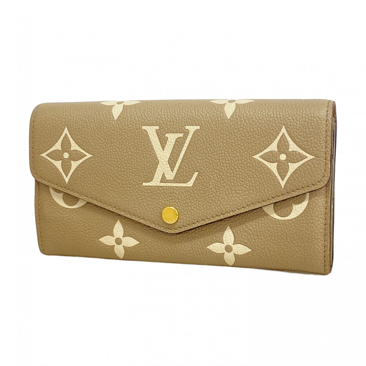 ★最終価格【6cb2555-k】ルイヴィトン 長財布 モノグラム・アンプラント バイカラー ポルトフォイユサラNM M81049 トゥルトレール クレーム【中古】レディース