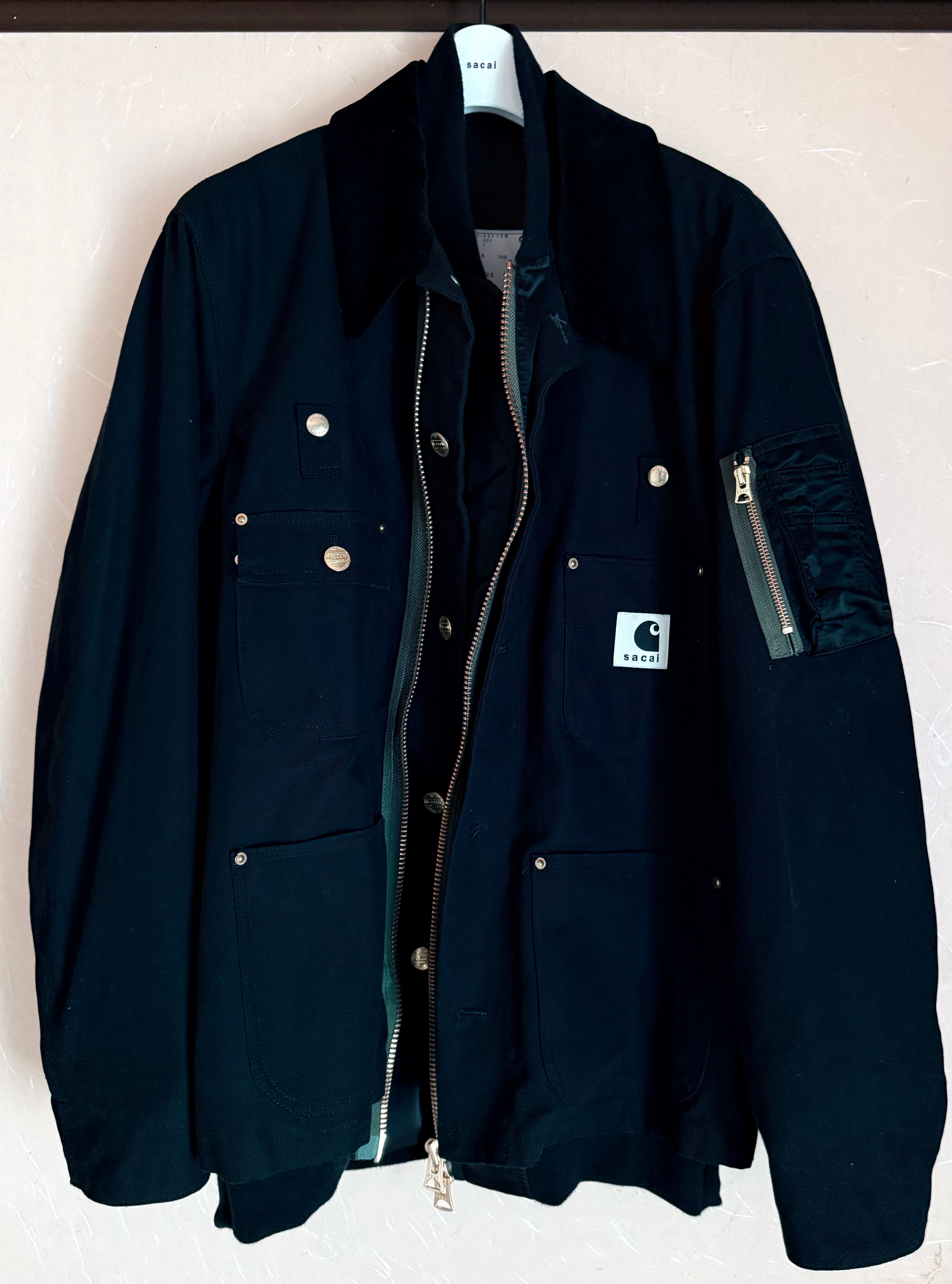 Carhartt WIP x sacai Canvas MA-1 Jacket Michigan "Black"