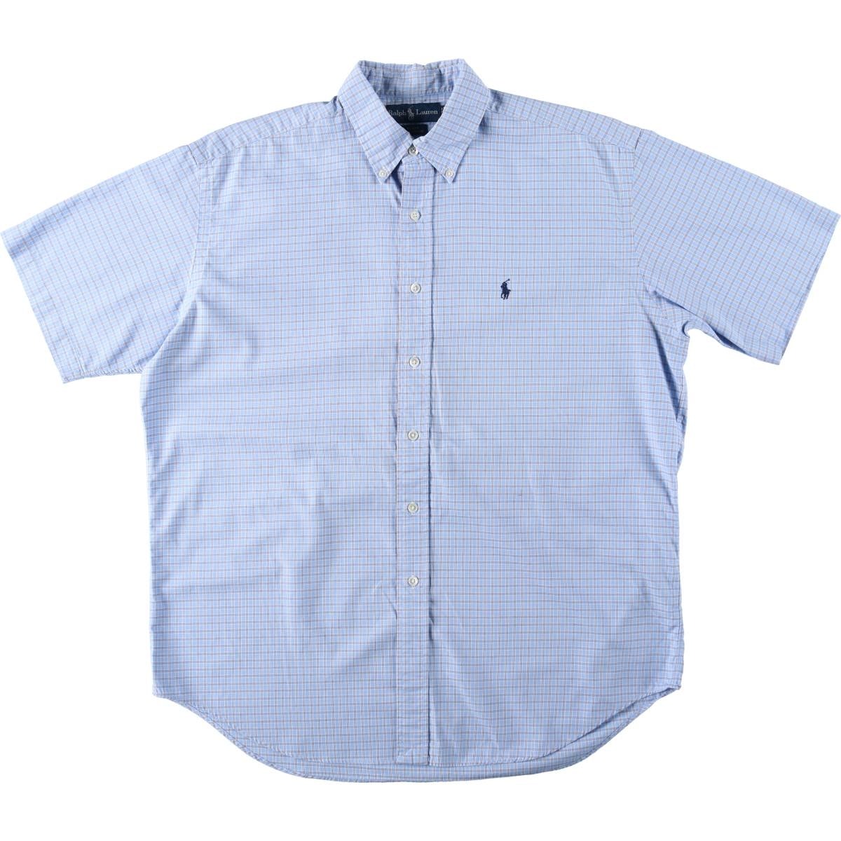 古着 ラルフローレン Ralph Lauren BLAKE 半袖 ボタンダウン チェックシャツ メンズL相当/eaa644861