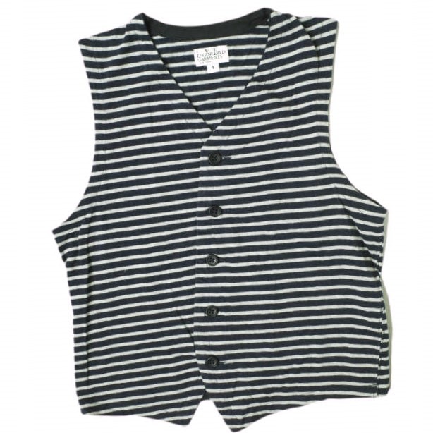 FWK by ENGINEERED GARMENTS エフダブリューケー エンジニアードガーメンツ アメリカ製 コットンジャージーVネックボーダーベスト 1 グレー/ネイビー ジレ トップス g13690