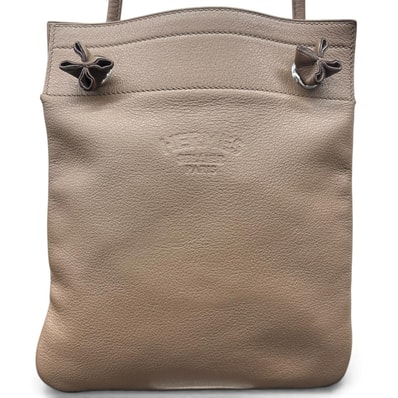 HERMES 美品 エルメス アリーヌ ミニ ヴォースイフト エトゥープ ショルダーバッグ C刻印 2018年製造 レザー グレージュ クロスボディ ポシェット ABランク 中古 鑑定済 エルメスバッグ