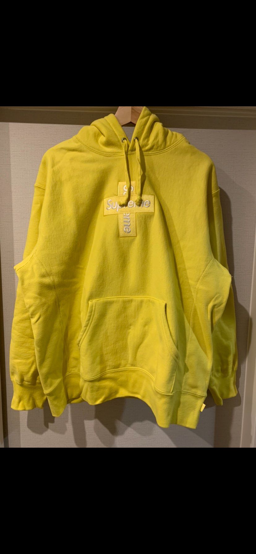 Supreme Cross Box Logo Hooded Sweatshirt "Yellow"