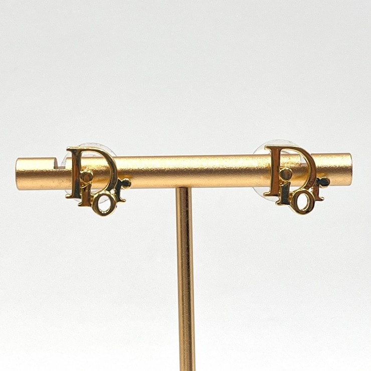 Christian Dior(クリスチャン ディオール) CDロゴ ヴィンテージ ピアス ゴールドカラー レディース アクセサリー 【中古】